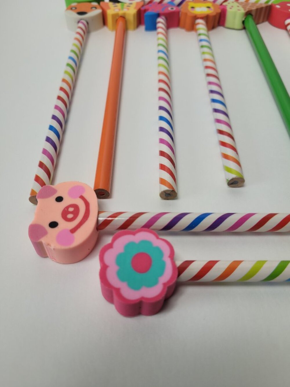 Kids Party Favor Pencil Set Unsharpened Pencils Colored Pencils Themed Erasers - Picture 8 of 8